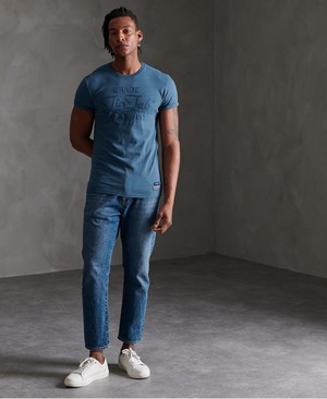 Superdry Workwear TIn Tab Férfi Pólók Kék | PBJXZ3210